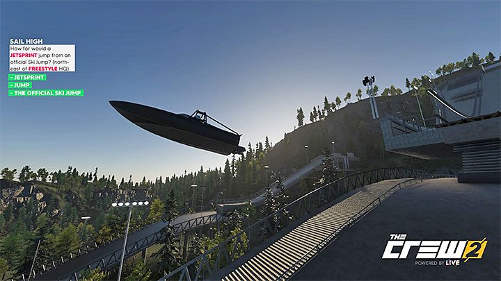 Description: How far would a Jetsprint jump from an official Ski jump - The Crew 2: Album - Freestyle - The Crew 2: Photo Ops - The Crew 2 Game Guide