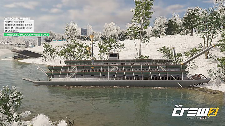 Description: Another Wrecked paddlewheel boat on the bank of Mississippi - The Crew 2: Album - Freestyle - The Crew 2: Photo Ops - The Crew 2 Game Guide