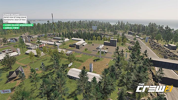 Description: Aerial view of Long Island Speedrome - The Crew 2: Album - Pro Racing - The Crew 2: Photo Ops - The Crew 2 Game Guide