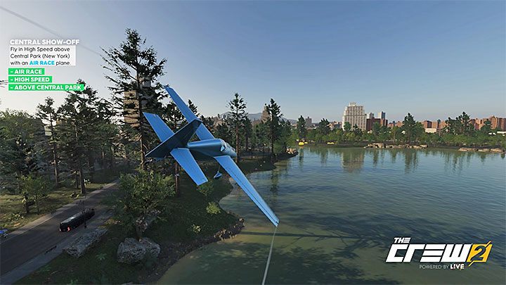 Description: Fly in High Speed above Central Park (New York) with an AIR RACE plane - The Crew 2: Album - Pro Racing - The Crew 2: Photo Ops - The Crew 2 Game Guide