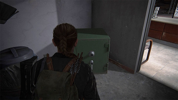 The safe can be found in the small room adjacent to the gym shown in the picture - The Last of Us 2: The Descent - collectibles, artefacts, coins - Seattle Day 2 - Abby - The Last of Us 2 Guide