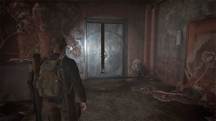 You will find the secret soon after you reach the elevator door shown in the picture - The Last of Us 2: The Descent - collectibles, artefacts, coins - Seattle Day 2 - Abby - The Last of Us 2 Guide