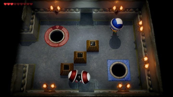 Go quickly through the colorful floor and go right to the next room - Anglers Tunnel | Links Awakening Walkthrough - Walkthrough - Links Awakening Guide