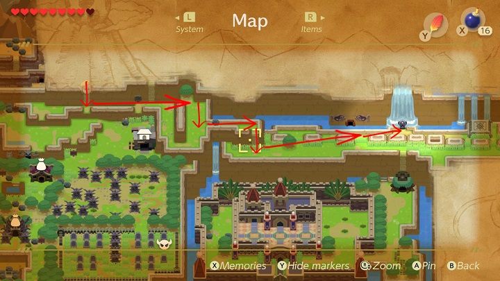 Go down the ladder and go right - Anglers Tunnel | Links Awakening Walkthrough - Walkthrough - Links Awakening Guide