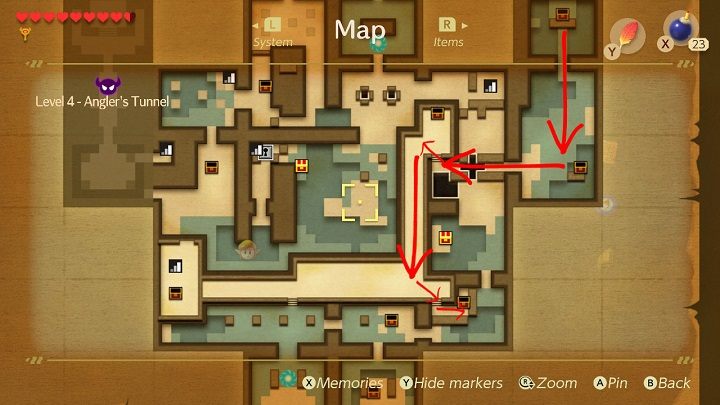 Go back down and return to the room on the left - Anglers Tunnel | Links Awakening Walkthrough - Walkthrough - Links Awakening Guide