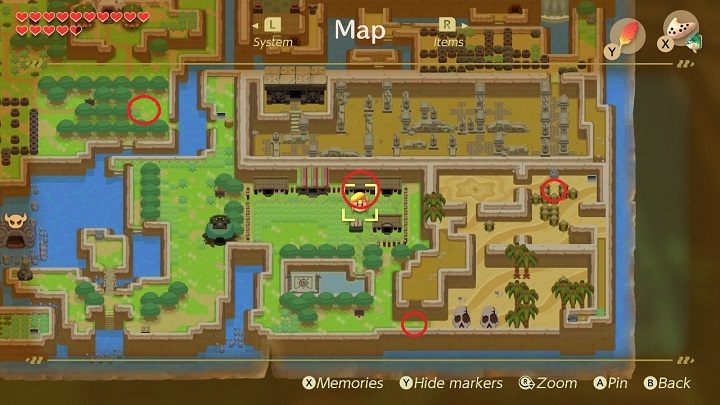 Go to the south of Seashell Mansion and find stairs between trees - Turtle Rock | Links Awakening Walkthrough - Walkthrough - Links Awakening Guide