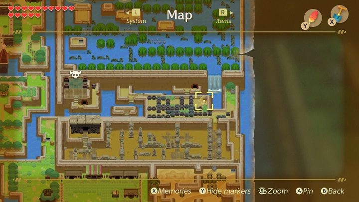 You can dig one of the Secret Seashells in the corner of an island above the Ancient Ruins - Turtle Rock | Links Awakening Walkthrough - Walkthrough - Links Awakening Guide