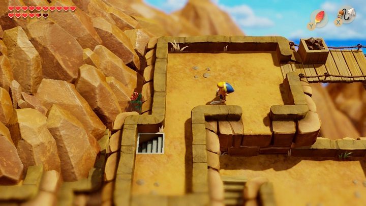 Go left to take the stairs to the underground passage - Turtle Rock | Links Awakening Walkthrough - Walkthrough - Links Awakening Guide