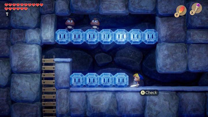 Use the Magic Rod to melt blocks of ice to move left - Turtle Rock | Links Awakening Walkthrough - Walkthrough - Links Awakening Guide