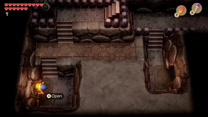 Go down and use a Small Key on the door on the left - Turtle Rock | Links Awakening Walkthrough - Walkthrough - Links Awakening Guide