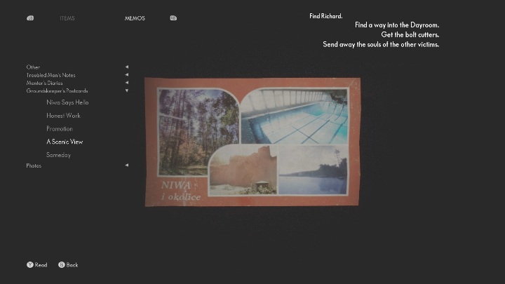 To get the postcard, you must examine the trashcan lying in the corner of the room - The Medium: Postcards - list - Secrets and Collectibles - The Medium Guide