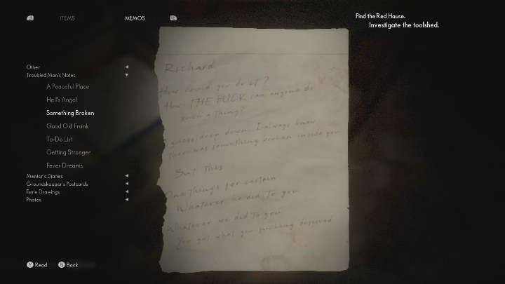 Approach the cabinet with a suitcase - The Medium: Notes from a troubled man - list - Secrets and Collectibles - The Medium Guide