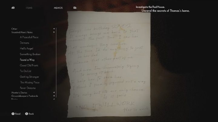 You will find this note from a troubled man in a cardboard box standing right next to the empty glass bottles - The Medium: Notes from a troubled man - list - Secrets and Collectibles - The Medium Guide