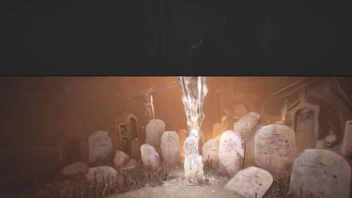 Go down the stairs and head to the tombs located at the end of the living room - The Medium: Encounter with Sadness - walkthrough - Walkthrough - The Medium Guide