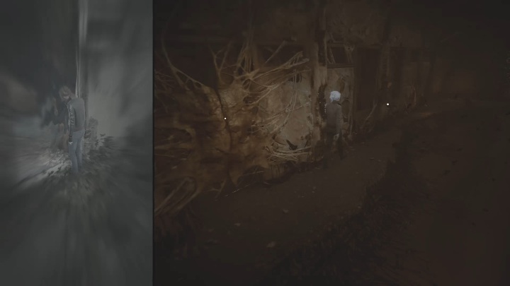 Go out to the balcony – if you move with your regular form, part of the area will collapse making you unable to proceed - The Medium: Encounter with Sadness - walkthrough - Walkthrough - The Medium Guide