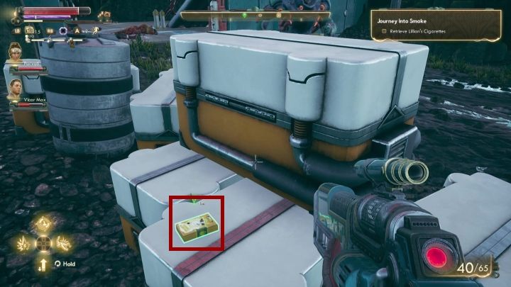 When you retriee the pack of cigarettes, go back to Lillian - Journey into Smoke | The Outer Worlds side quest - Roseway - The Outer Worlds Guide