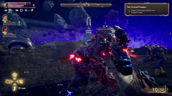 Your next task is to get the bait - 3 pheronome glands from pungent primals - Star-Crossed Toopers | The Outer Worlds Companion quest - Nyoka - The Outer Worlds Guide