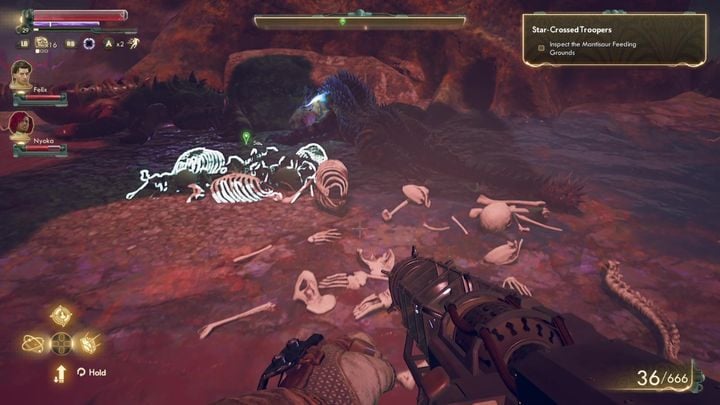 To finish the task, you must defeat the mantiqueen, then talk to Nyoka and give her the remaining medallions - Star-Crossed Toopers | The Outer Worlds Companion quest - Nyoka - The Outer Worlds Guide