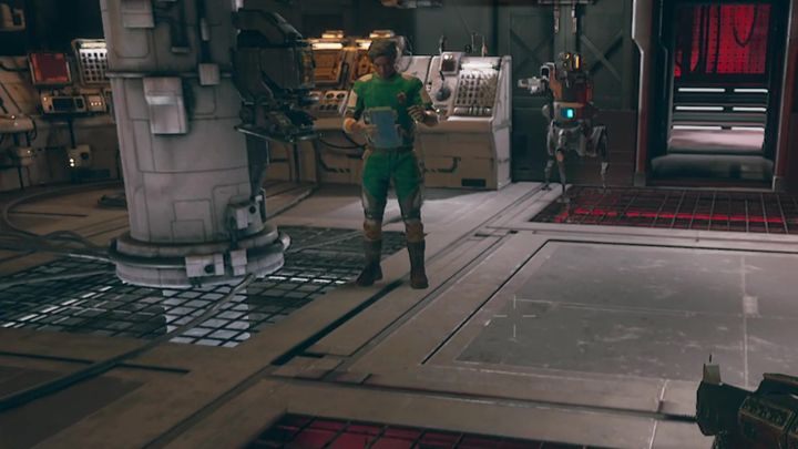 Once you get rid of the threat, you can talk to the information broker - Signal Point in Space | The Outer Worlds Walkthrough - The Path Of Halcyon - The Outer Worlds Guide