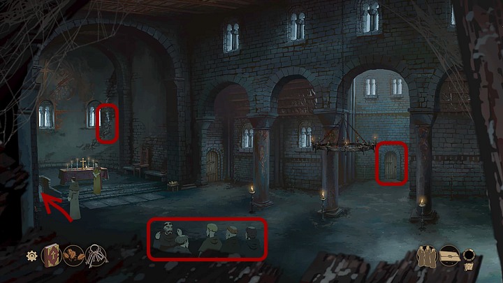 Investigate the crevice in the cathedrals wall (behind the altar) and you will find Cuthberts keys - Chapter One - Philip - Book One: From the Ashes - The Pillars of the Earth Game Guide