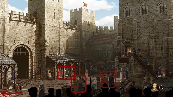 The bishop will give you a mission, and before you go to Bartholomew’s cell, take a look around the courtyard - Chapter Six - The Hamleighs - Book One: From the Ashes - The Pillars of the Earth Game Guide