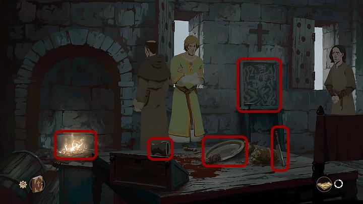 Clean the mess the nobleman left behind on the table - Chapter Six - The Hamleighs - Book One: From the Ashes - The Pillars of the Earth Game Guide