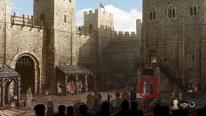 March for the stronghold (cursor at the bottom of the screen) - Chapter Six - The Hamleighs - Book One: From the Ashes - The Pillars of the Earth Game Guide