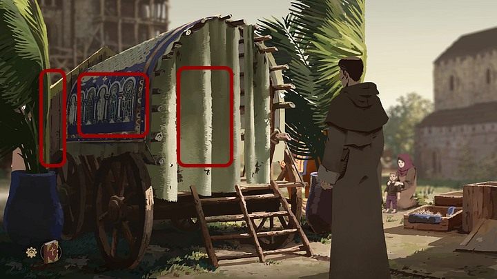 Finally, take a look at the rear of the cart - Chapter sixteen - Home (Kingsbridge) - Book Three: Eye of the Storm - The Pillars of the Earth Game Guide