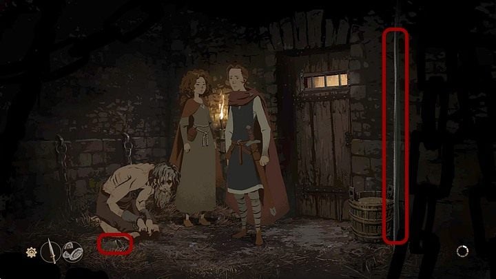 The earl starts coughing - Chapter Nine - The Oath (Winchester castle yard; market; prison cell;back alley; Huntleigh abandoned house; pastures) - Book Two: Sowing the Wind - The Pillars of the Earth Game Guide