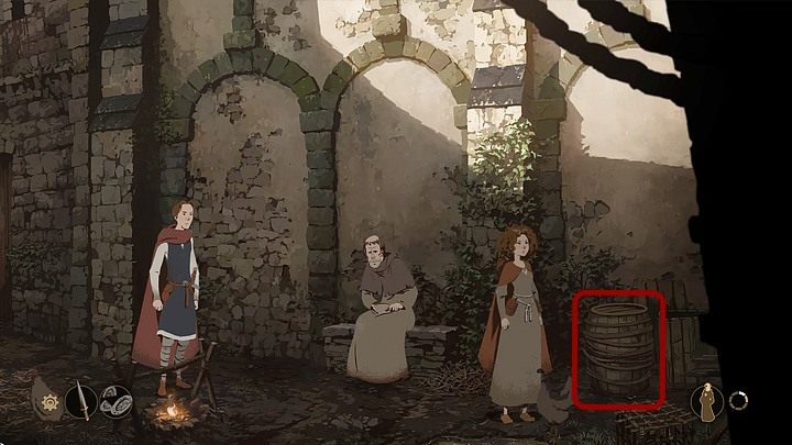 The priest is there and it seems that he decided to appropriate your fathers money - Chapter Nine - The Oath (Winchester castle yard; market; prison cell;back alley; Huntleigh abandoned house; pastures) - Book Two: Sowing the Wind - The Pillars of the Earth Game Guide