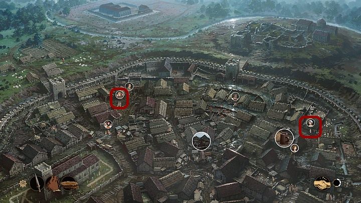 Leave the tavern (go left) - Chapter Eleven - The New Earl (Shiring market; tavern) - Book Two: Sowing the Wind - The Pillars of the Earth Game Guide