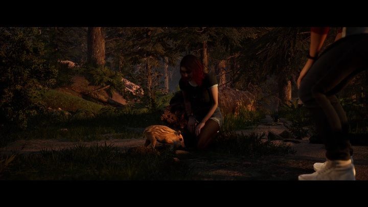 In both cases, you will have an encounter with a small and large wild pig - The Quarry: Chapter 2 - walkthrough - Walkthrough - The Quarry - Game Guide