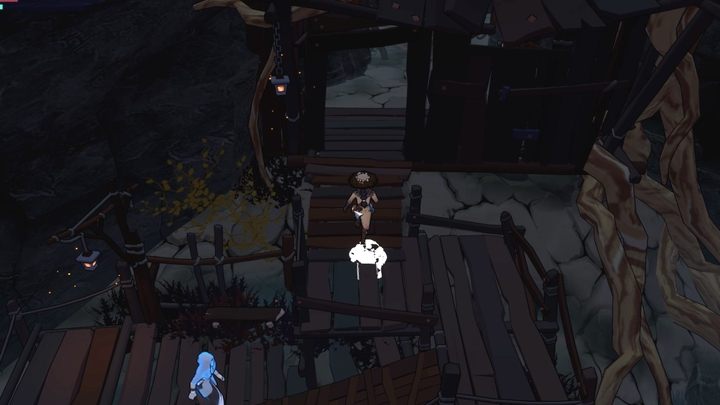 Take the stairs to the building above and go to the wall in front of you - there you will find the second gear - The Serpent Rogue: Through The Swamp - walkthrough - Walkthrough - The Serpent Rogue Guide