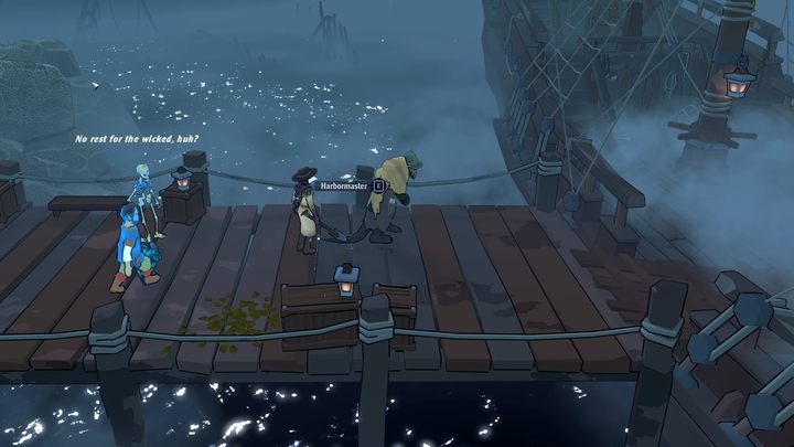 Here, after talking to the Harbourmaster, a countdown to the arrival of the ship with random four potential recruits will begin - The Serpent Rogue: Recruiting humans and monsters - Followers and Monsters - The Serpent Rogue Guide