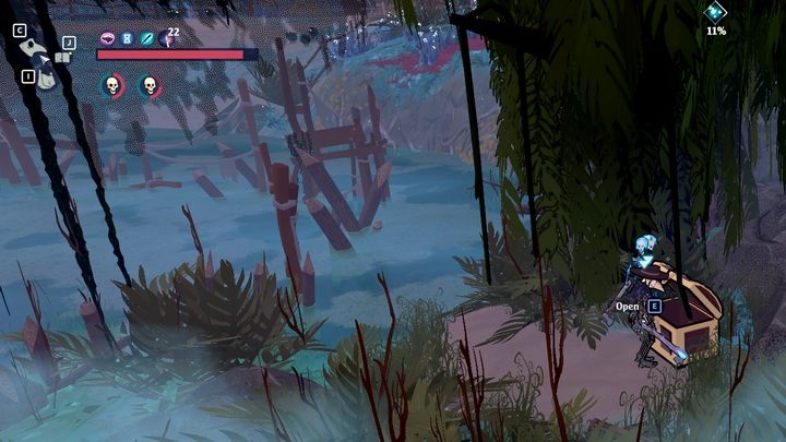 In Mavka's Shelter, cross the water to the east to find the chest - The Serpent Rogue: World Tomes - journal pages - Basics - The Serpent Rogue Guide