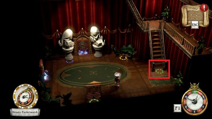 Interact with the area next to the stairs to go to the higher floor - Set starting position | Willow Blue - Willow Blue - The Sexy Brutale Game Guide