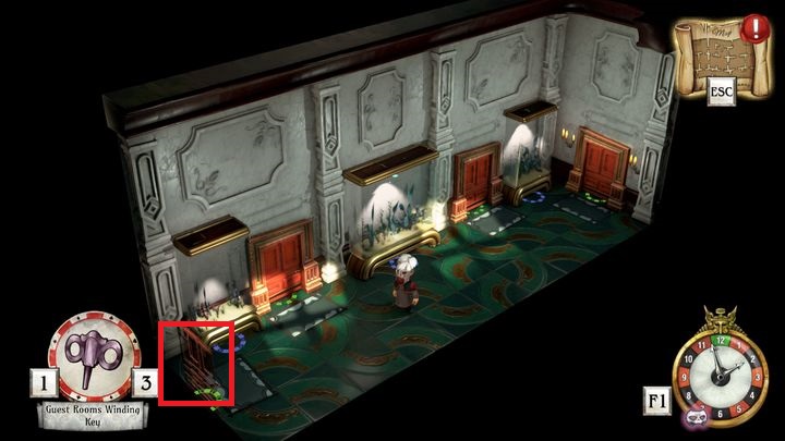 On the corridor you must go to the door shown on the picture - Set starting position | Willow Blue - Willow Blue - The Sexy Brutale Game Guide