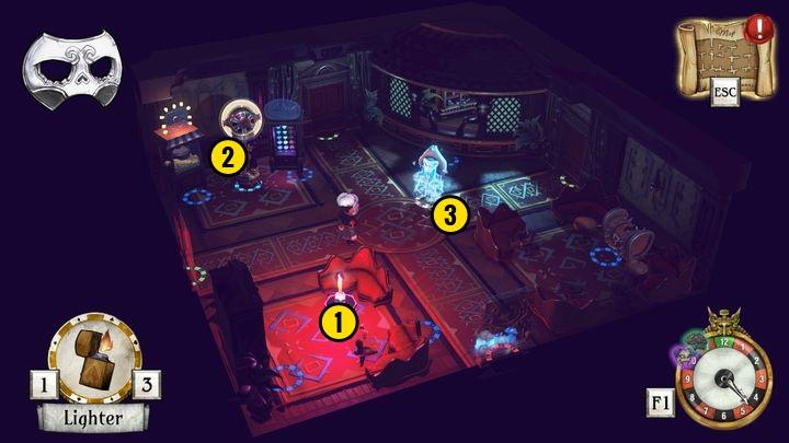 If you already have the lighter and you have returned to the starting room, than there is nothing else to do but to light the candle [1] - Activate the secret switch | Greyson Grayson & Redd Rockridge - Greyson Grayson & Redd Rockridge - The Sexy Brutale Game Guide