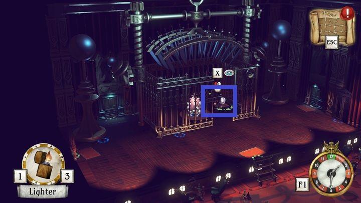 Exactly in the metal cage, there is a hatch leading to the basement - Return to the casino | Thanos Gorecki & Aurum Runes - Thanos Gorecki & Aurum Runes - The Sexy Brutale Game Guide