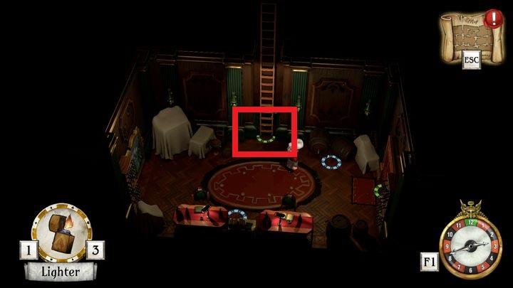 Now go into the basement and move through the linear chain of the next few chambers, until you reach the entrance to the upper level - Return to the casino | Thanos Gorecki & Aurum Runes - Thanos Gorecki & Aurum Runes - The Sexy Brutale Game Guide