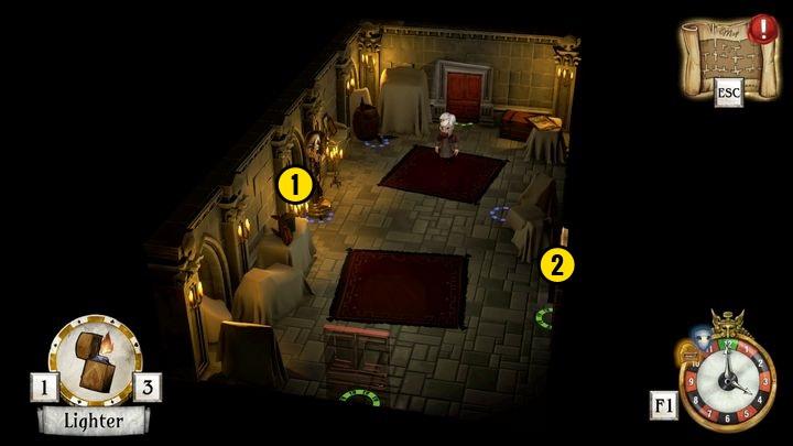 After entering the back room move as fast as you can to the room shown in the picture above - Activate the first starting point | Thanos Gorecki & Aurum Runes - Thanos Gorecki & Aurum Runes - The Sexy Brutale Game Guide