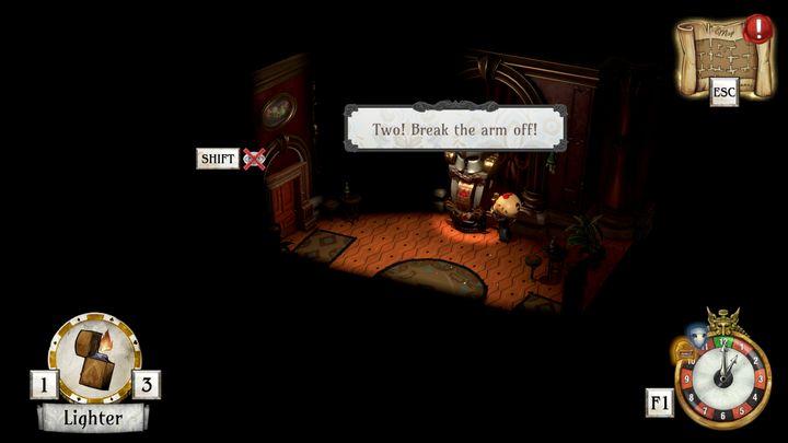 If you came here just after the start of the day, than you will see, that a casino employee is detaching an arm from one of the statues - Find the location of the missing arm | Thanos Gorecki & Aurum Runes - Thanos Gorecki & Aurum Runes - The Sexy Brutale Game Guide