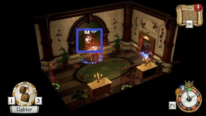 Return to the room where you were peaking on the employee through a keyhole - Find the location of the missing arm | Thanos Gorecki & Aurum Runes - Thanos Gorecki & Aurum Runes - The Sexy Brutale Game Guide