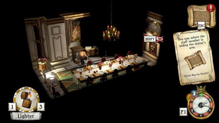 The employee will try to hide the detached statue arm - Find the location of the missing arm | Thanos Gorecki & Aurum Runes - Thanos Gorecki & Aurum Runes - The Sexy Brutale Game Guide