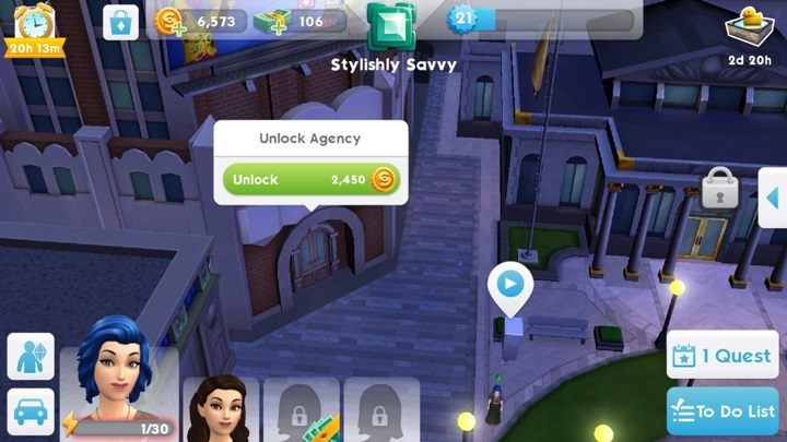 After reaching the 15th level, you can unlock the city center - Career in The Sims Mobile - Missions, events, careers and hobbies - The Sims Mobile Game Guide