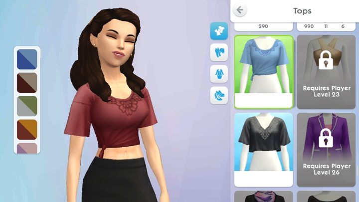 During your experience with The Sims Mobile, you will gain experience levels, money, and coupons - Buying clothes, hairstyles and accessories | Style - Style - The Sims Mobile Game Guide