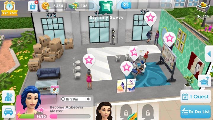 During the events, you can help your sim, making it act much faster - Events in The Sims Mobile - Missions, events, careers and hobbies - The Sims Mobile Game Guide