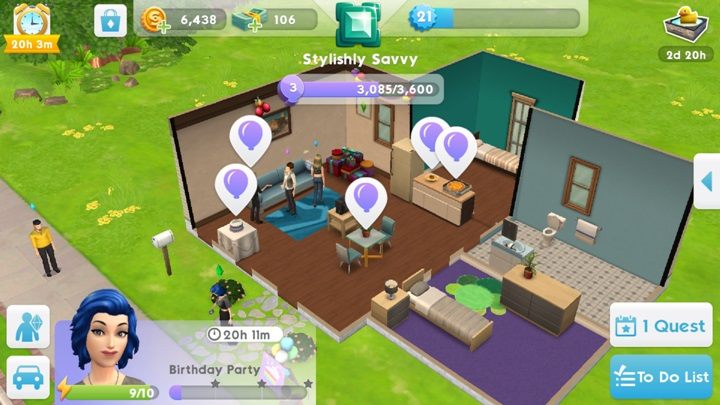 At any point, you can exit your own party and join some other one - Hosting Parties in The Sims Mobile - Missions, events, careers and hobbies - The Sims Mobile Game Guide