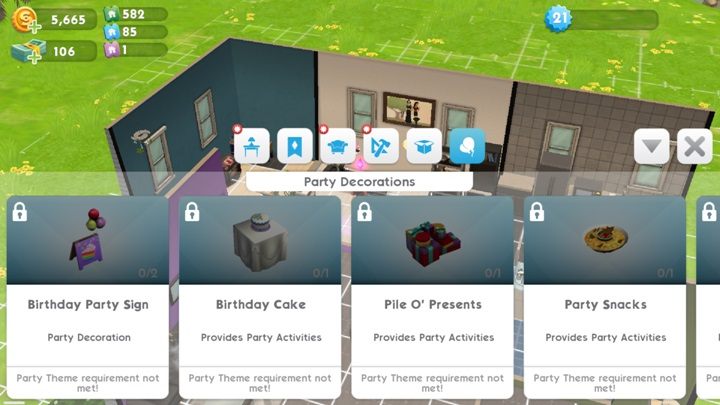 After the party begins, you will be able to obtain some special items - Hosting Parties in The Sims Mobile - Missions, events, careers and hobbies - The Sims Mobile Game Guide