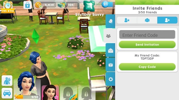 If you want to invite a friend, just ask them for the friend code - How to recognize others sims and friend them | Playing with the others - Playing with the others - The Sims Mobile Game Guide
